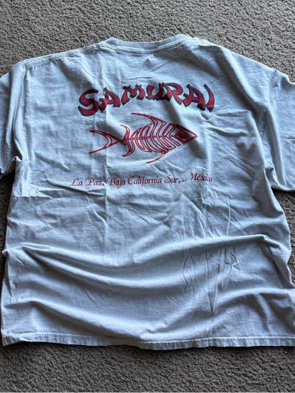 Gildan Light Blue Samurai Fish Graphic Tee